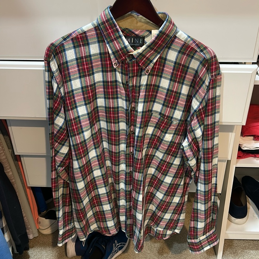 MINE mens 100% cotton Tattersall Plaid top